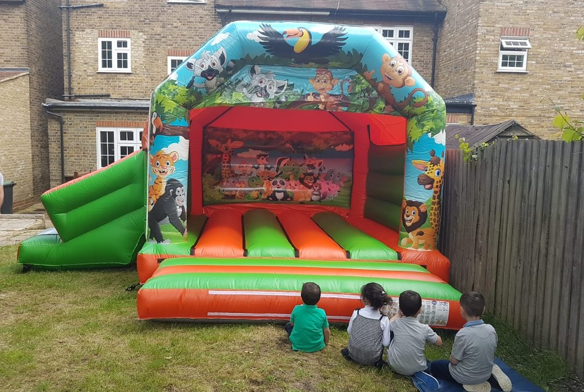 Jungle Bouncy Castle and Slide Combination