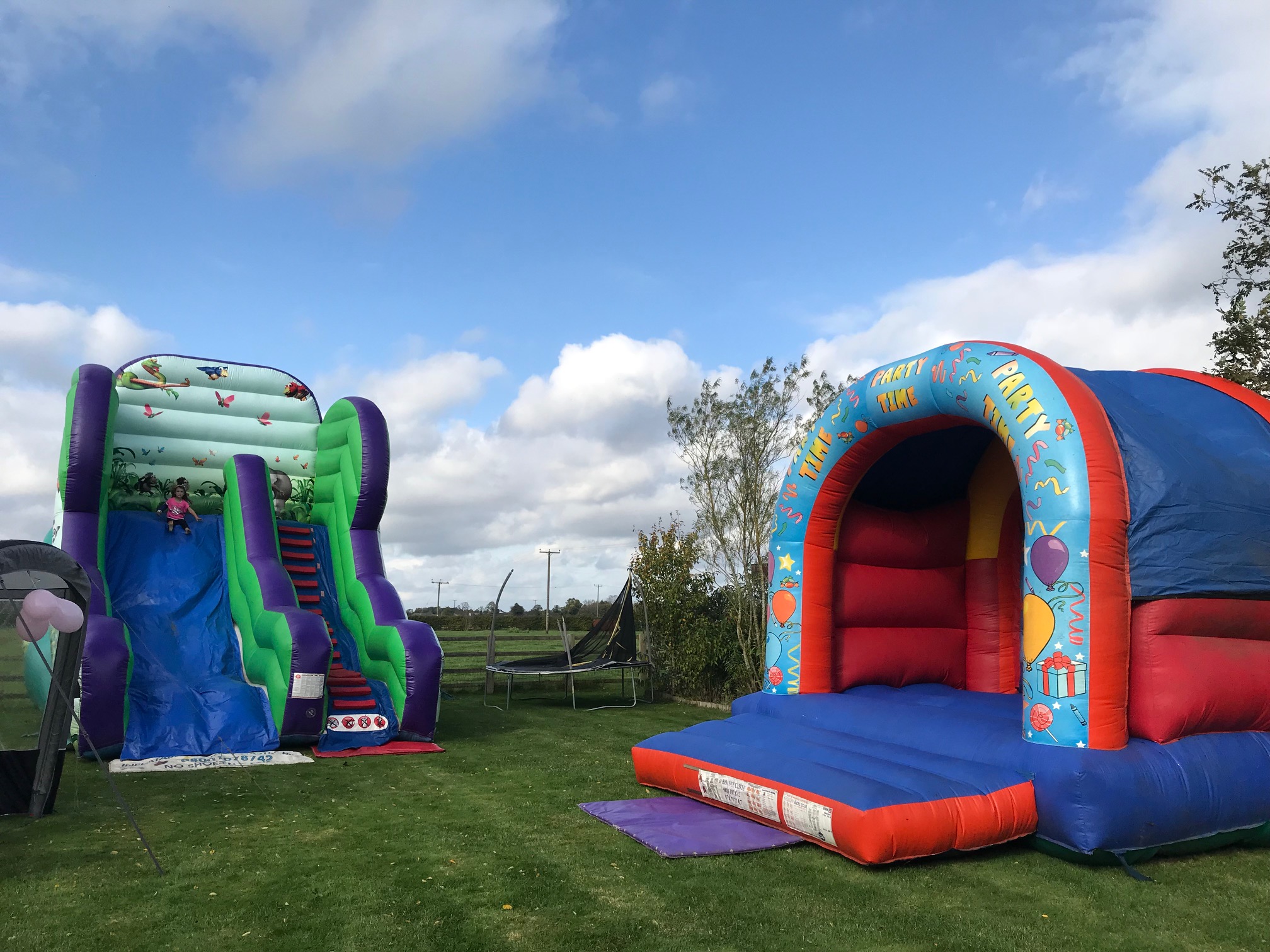 Giant Jungle Slide with Party Time Bouncy Castle Giant Jungle Slide with Party Time Bouncy Castle
